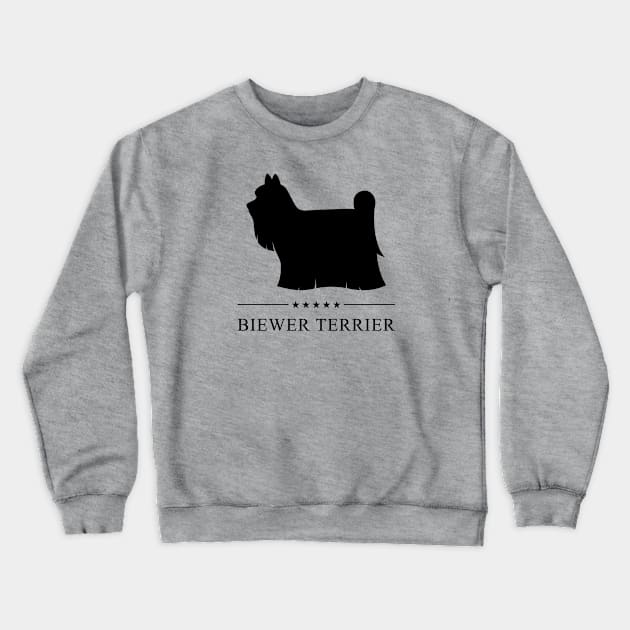 Biewer Terrier Black Silhouette Crewneck Sweatshirt by millersye